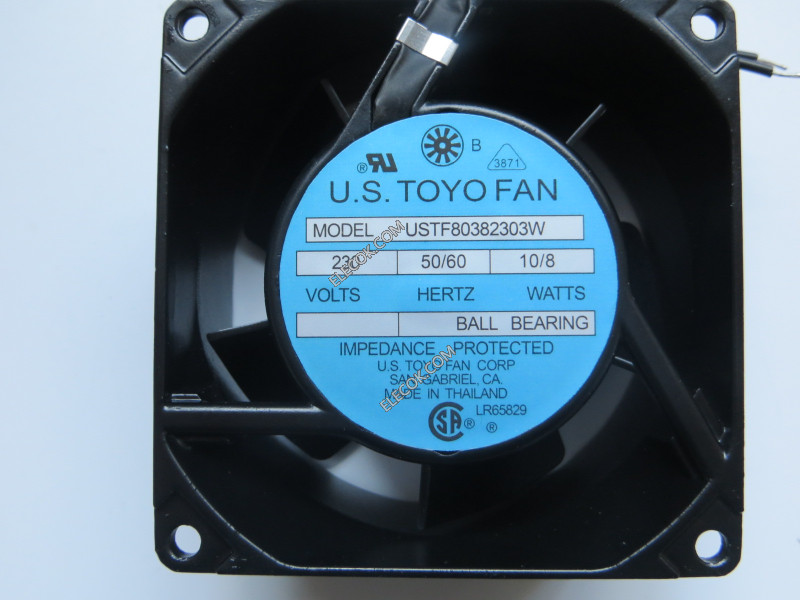 U.S.TOYO VENTILATOR USTF80382303W 230V 10/8W 2 draden Koelventilator 