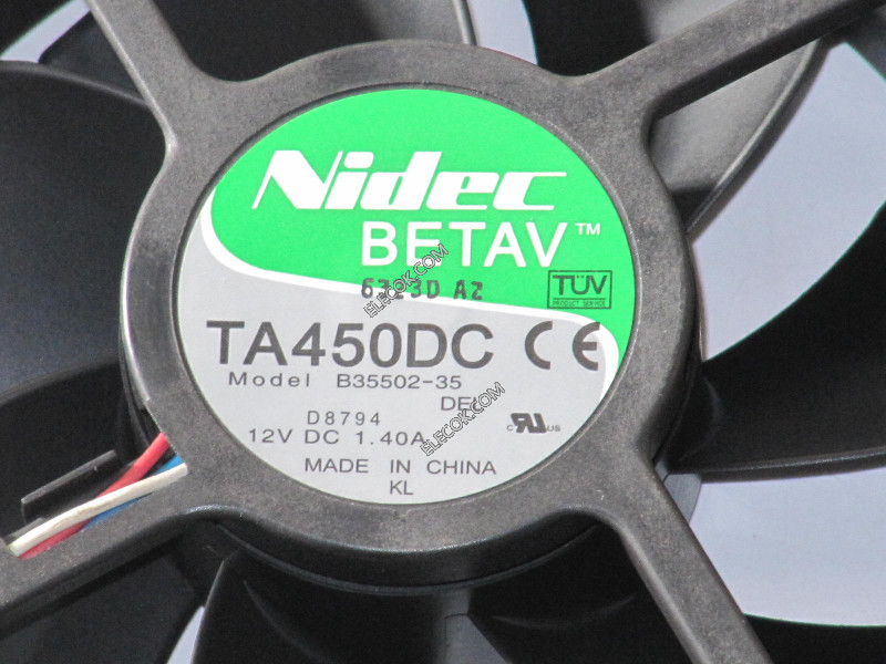 Nidec TA450DC B35502-35 12V 1,4A 4 cable Enfriamiento Ventilador 