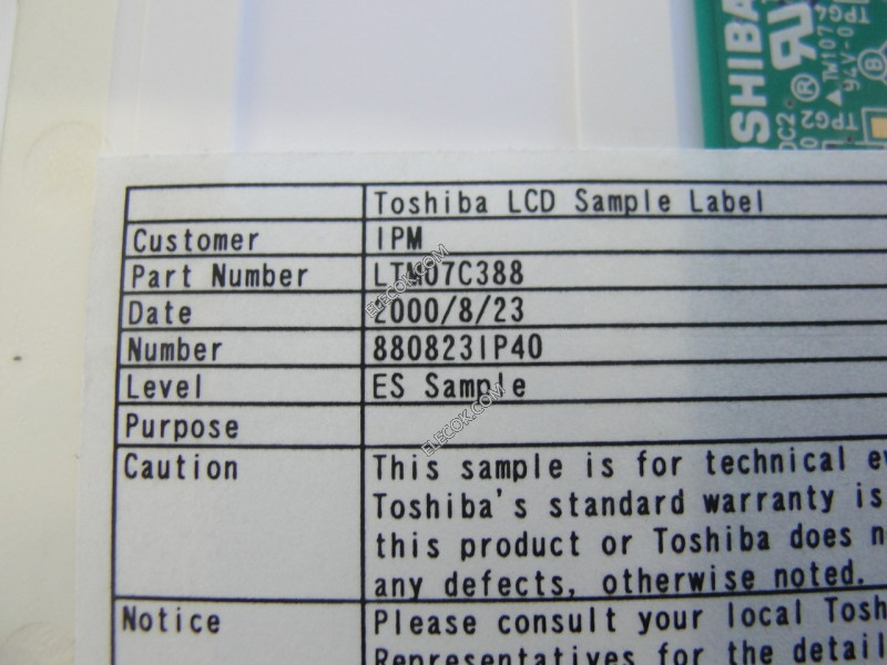 LTM07C388 7,7" LTPS TFT-LCD Panel para TOSHIBA 