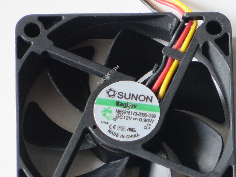 SUNON ME60151V3-0000-G99 12V 0,90W 3fios resfriamento ventilator 