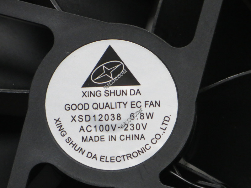 XING SHUN DA XSD12038 100/230V 6,8W 2 ledninger Kjølevifte 