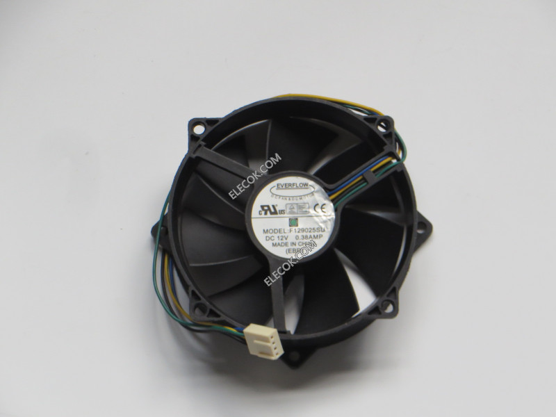 EVERFLOW F129025SU 12V 0.38A 4wires Cooling Fan with mounting holes