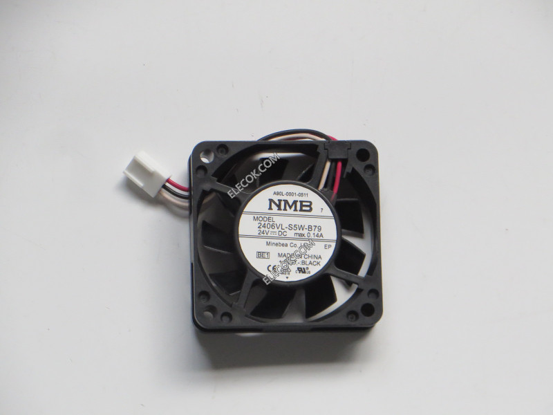 NMB 2406VL-S5W-B79 24V 0.14A 3wires cooling fan with white connector used and original