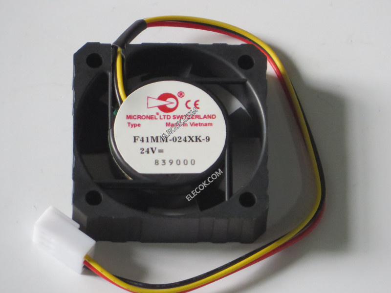 MICRONEL F41MM-024XK-9 24V 0.032A 3 wires Cooling Fan