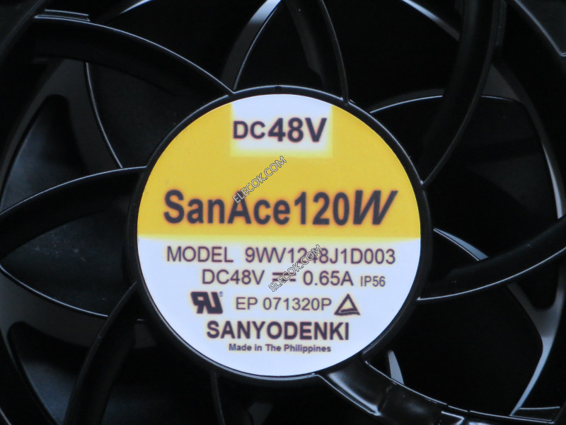 Sanyo Denki 9WV1248J1D003 Server - Square Fan , sq120x120x38mm, 3-wire, DC 48V 0.65A