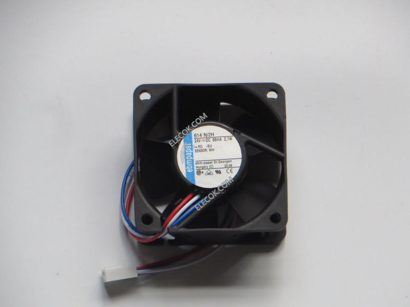 EBM-Papst 614N/2H 24V 88mA 2.1W 3wires Cooling Fan, refurbished