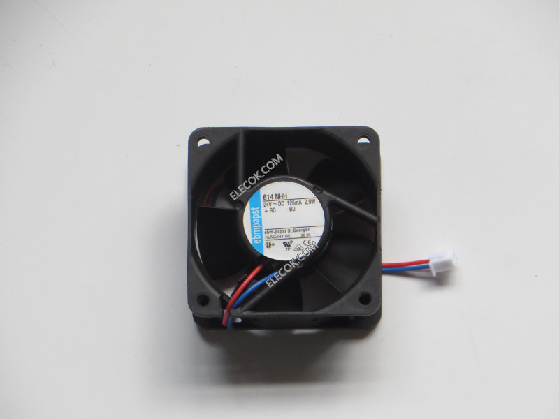 EBM-Papst 614NHH 24V 125mA 2.9W 2wires Cooling Fan