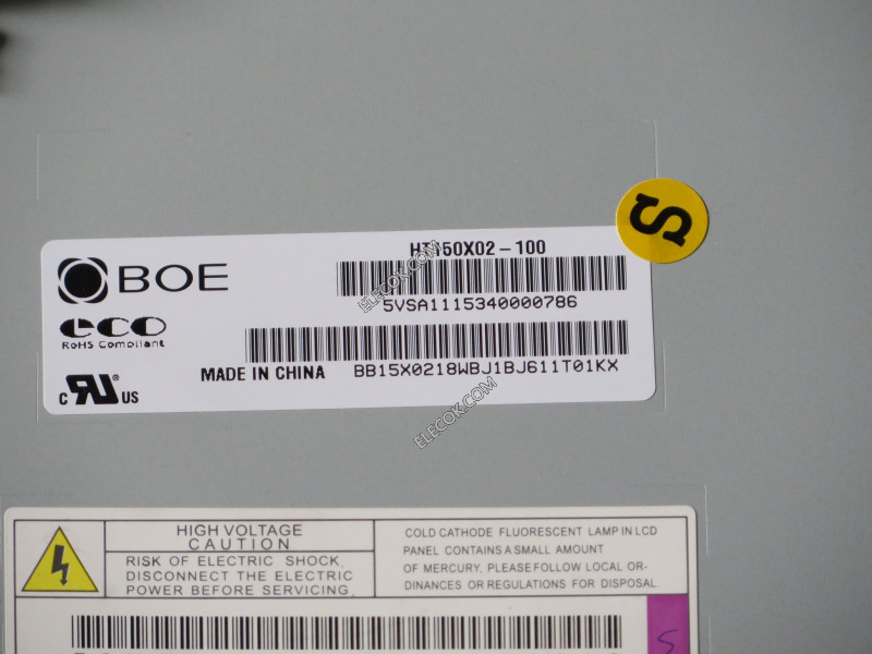 HT150X02-100 15.0" a-Si TFT-LCD Paneel voor BOE 