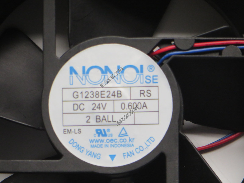 NONOISE G1238E24B RS 24V 0.60A 3 cable Enfriamiento Ventilador 