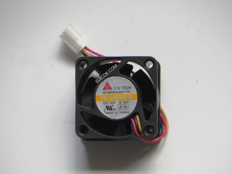 Y.S.TECH FD124020HB 12V 0.1A 3wires Cooling Fan