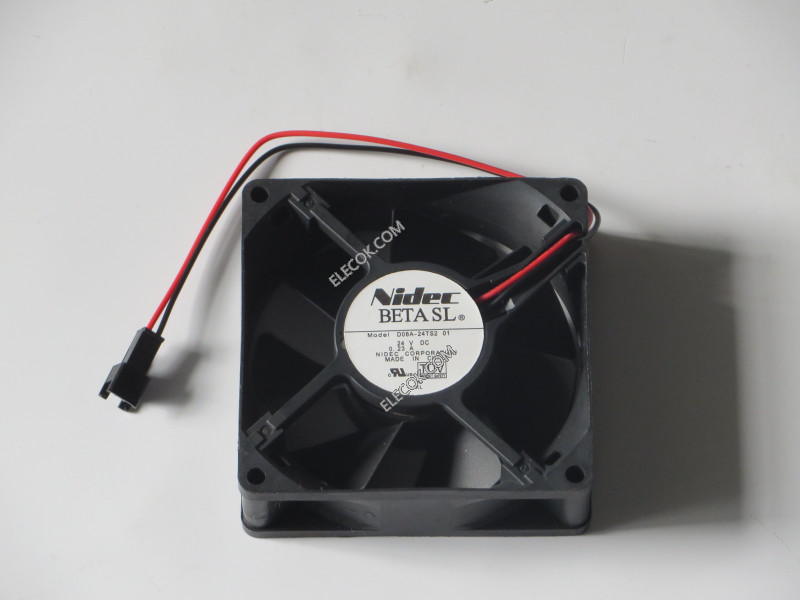 Nidec D08A-24TS2 01 24V 0.23A 2wires cooling fan Refurbished