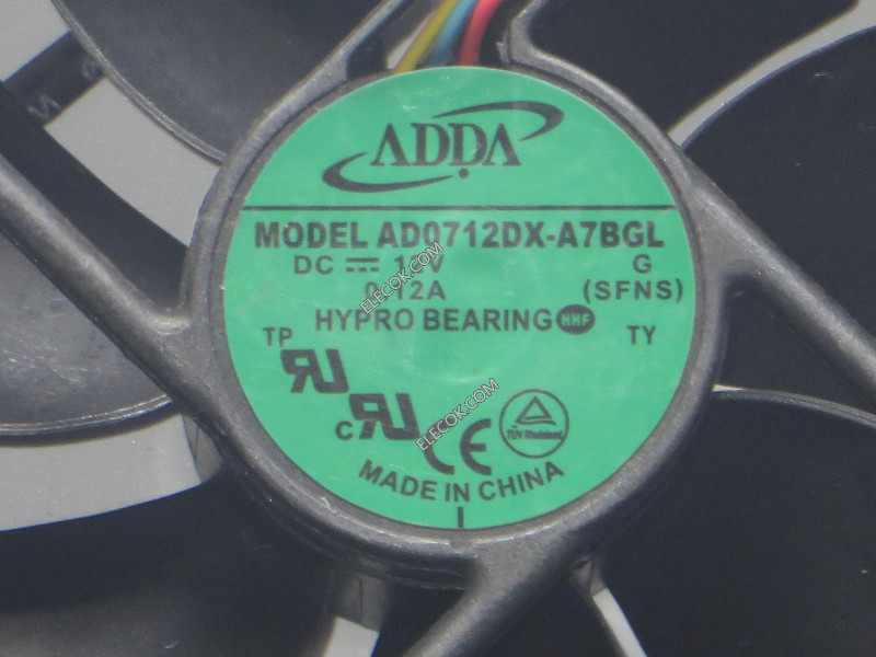 ADDA AD0712DX-A7BGL 12V 0,12A 4fios ventoinha 