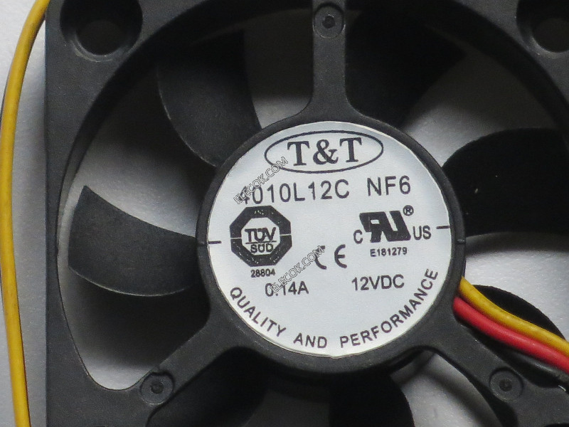 T&T 4010L12C NF6 4cm 4010 12V 0,14A 3fios Ventilator 
