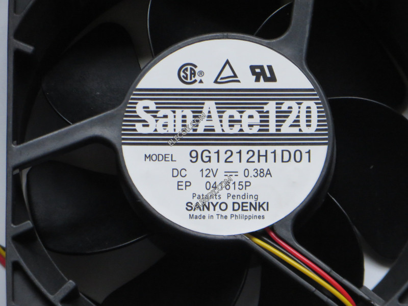 Sanyo 9G1212H1D01 12V 0.38A 3wires Cooling Fan