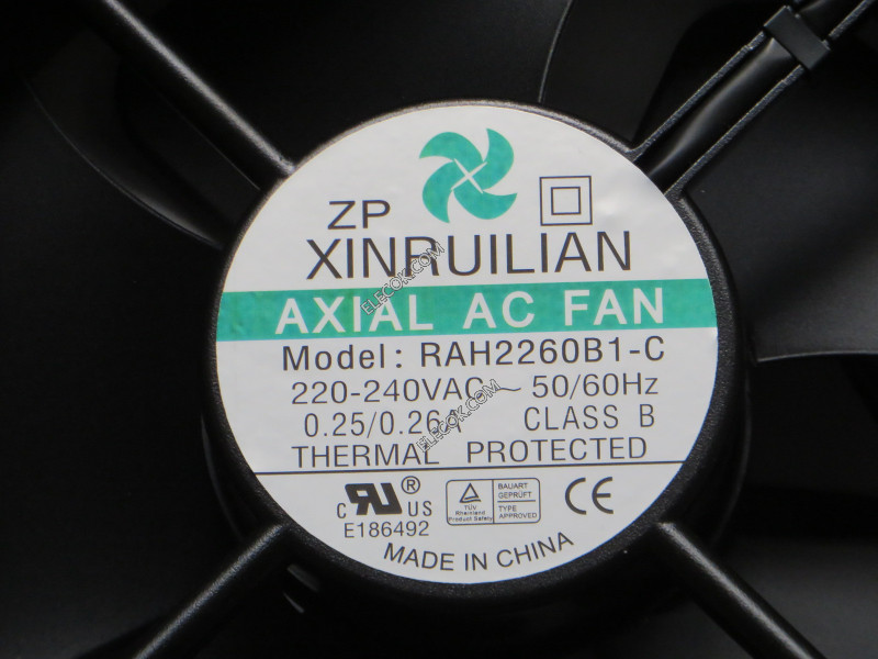 XINRUILIAN RAH2260B1-C 220/240V 0,25/0,26A 2wires Cooling Fan Square Kształt 