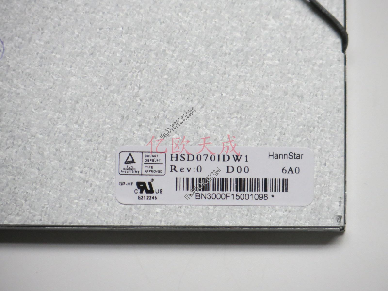 HSD070IDW1-D00 7.0" a-Si TFT-LCD Panneau pour HannStar without verre tactile 