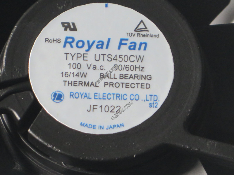 ROYAL UTS450CW 100V 16/14W 50/60Hz Axial Cooling Fan 120 x 120 x 38 mm 