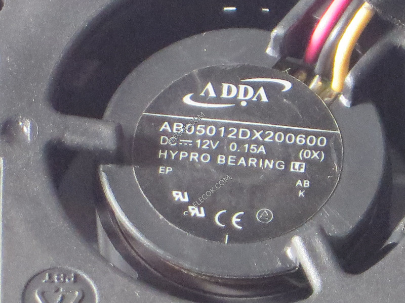 ADDA AB05012DX200600 12V 0,15A 3 câbler Ventilateur 