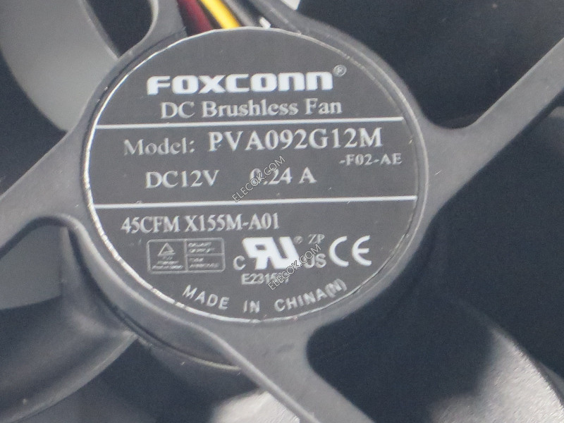 FOXCONN PVA092G12M 12V 0,24A 3 ledninger Kjølevifte 