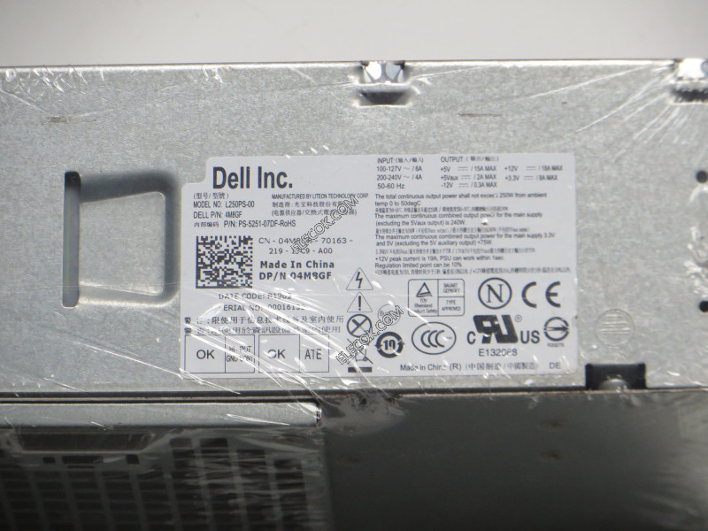 Dell PowerEdge 390 Server - Power Supply 250W, D250AD-00, DPS-250AB-68 A, 0HY6D2, substitute and used
