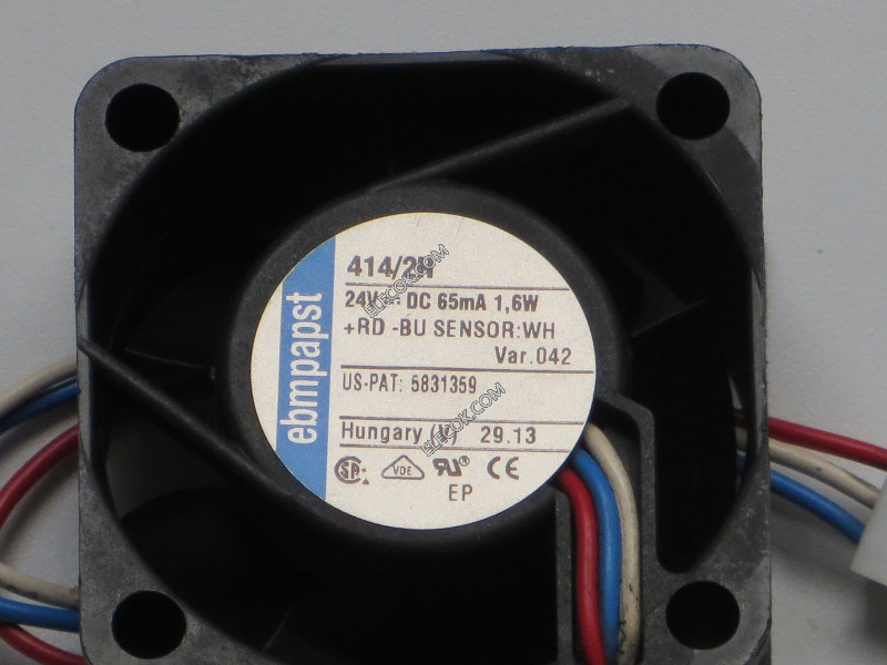 ebm-papst 414 /2H Server - Square Fan sq40x40x20mm, 3-wire, 24V 1.6W