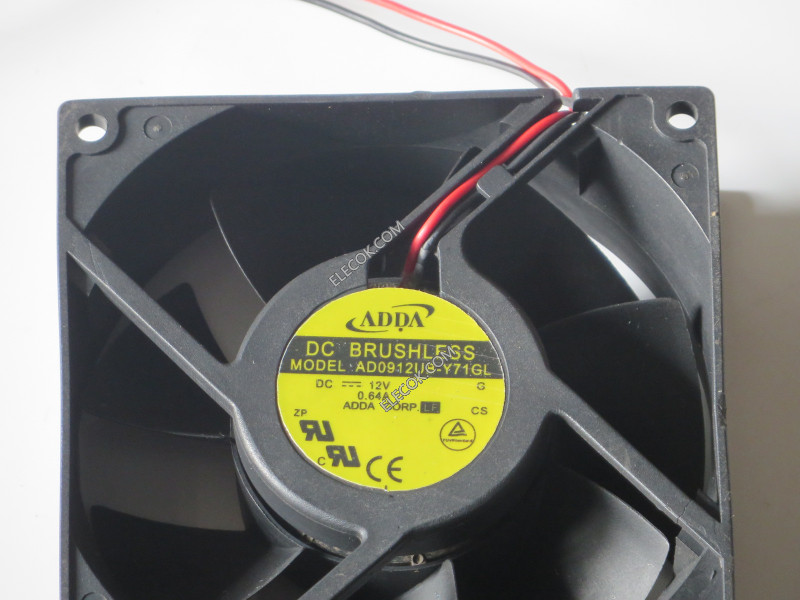 ADDA AD0912UB-Y71GL 12V 0,64A 2 câbler ventilateur 