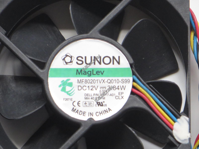 SUNON MF80201VX-Q010-S99 12V 3,84W 3 ledninger kjølevifte 