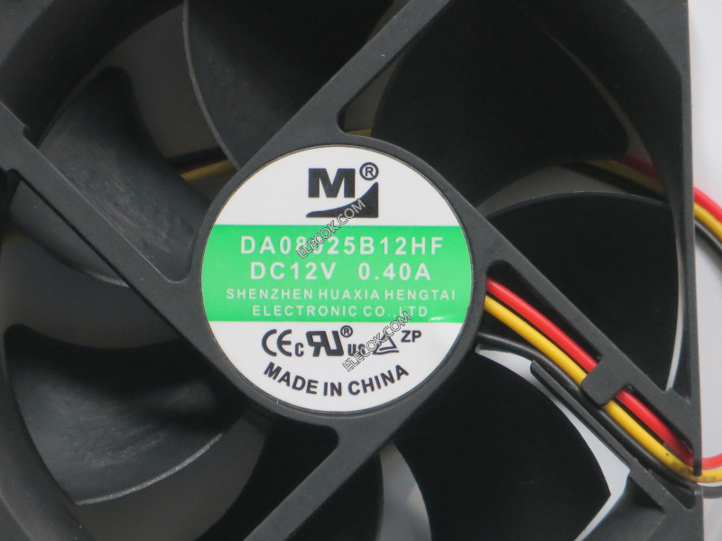 M / DA08025B12HF 12V 0.40A 3wires Cooling Fan