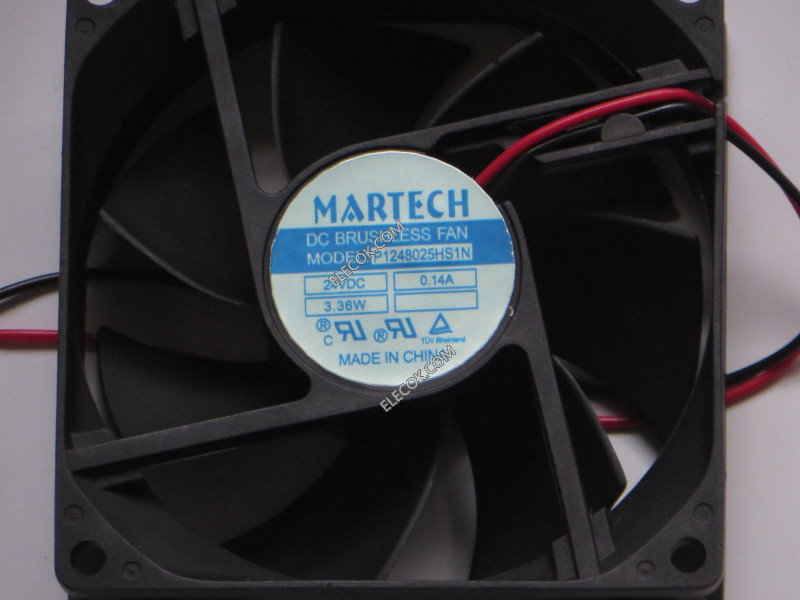 MARTECH P1248025HS1N 24V 0,14A 3,36W 2 Cable Enfriamiento Ventilador 