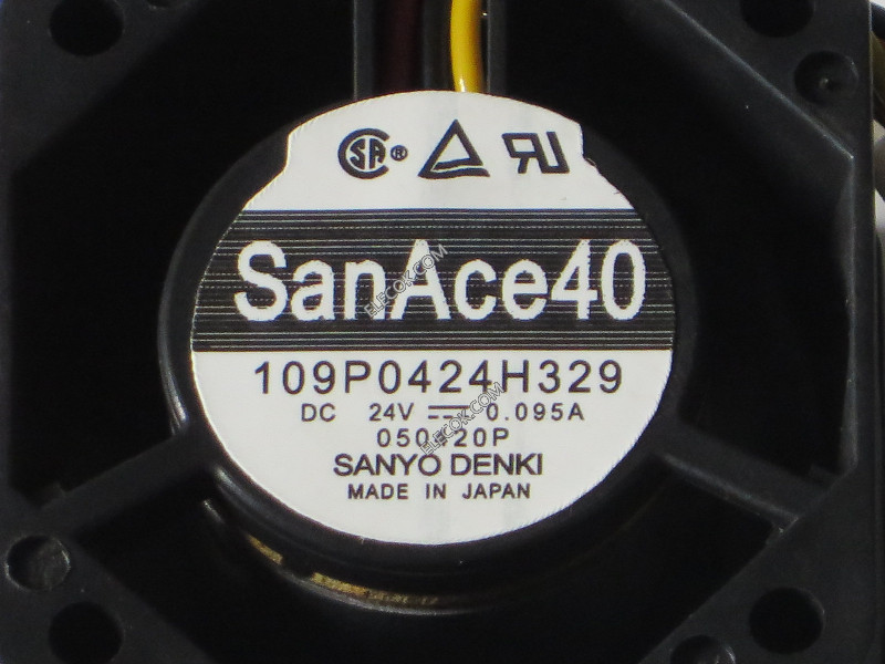 SANYO 109P0424H329 24V 0,095A 3 ledninger kjølevifte Refurbished 