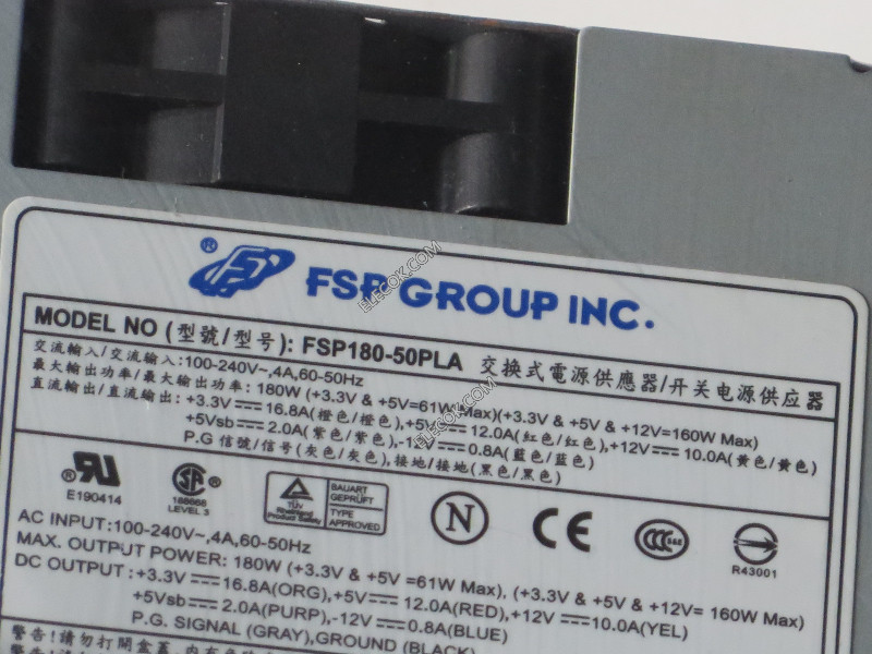 FSP FSP180-50PLA 240V 60-50Hz PFC Integrated Fuente De Alimentación usado 