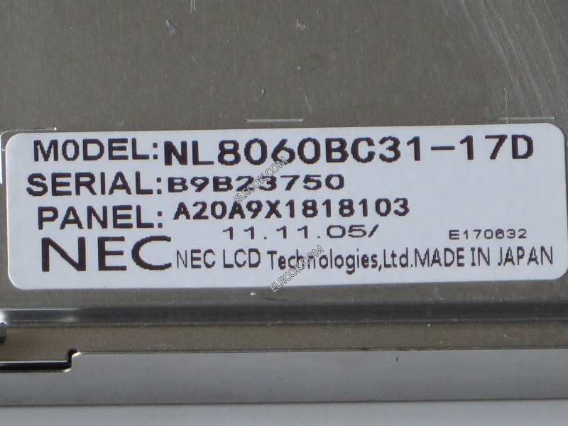 NL8060BC31-17D 12.1" a-Si TFT-LCD Panel for NEC used