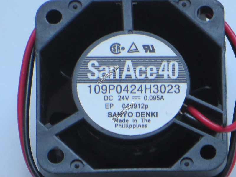 Sanyo 109P0424H3023 24V 0.095A 2.28W 2線冷却ファン改装済み