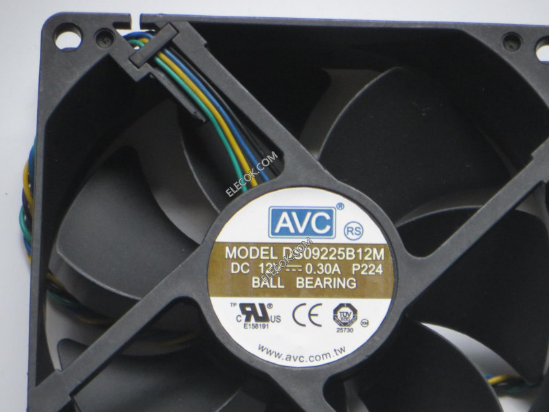 AVC DS09225B12M 12V 0.3A 4선 냉각 팬 