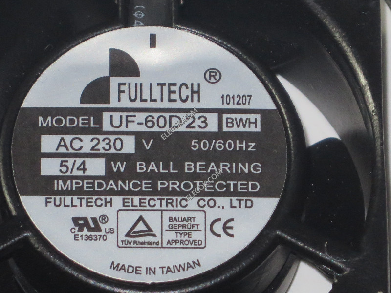 FULLTECH UF-60D23 BWH 230V 0.022/0.016A 5/4W 2wires cooling fan, refurbished
