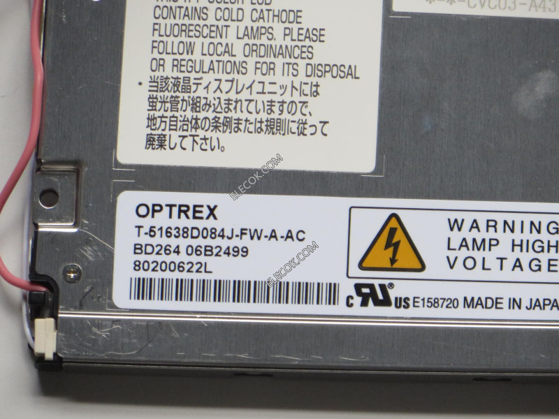 T-51638D084J-FW-A-AC 8,4" a-Si TFT-LCD Panel til OPTREX Inventory new 