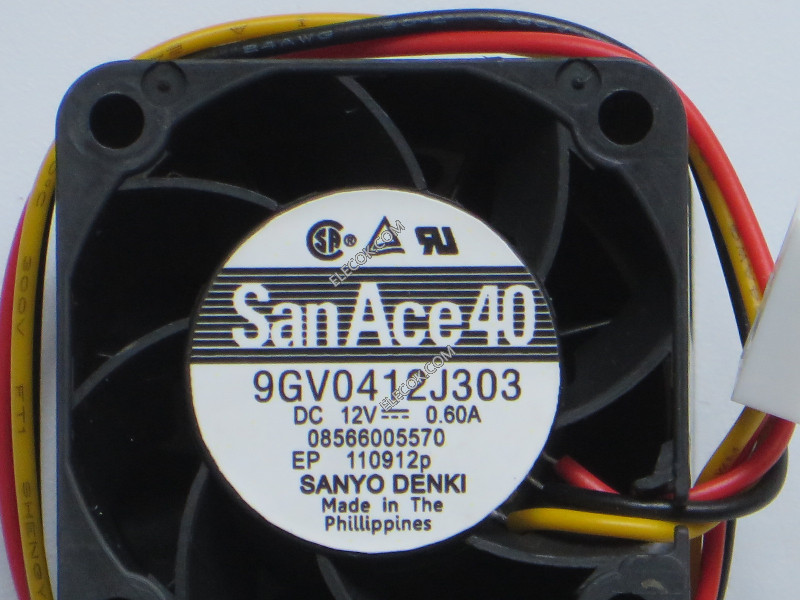 Sanyo 9GV0412J303 12V 0.6A 3線冷却ファン