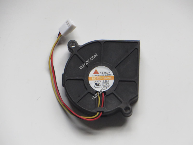 Y.S.TECH BD126018MB 12V 0,2A DC Brower 3wires Cooling Fan 