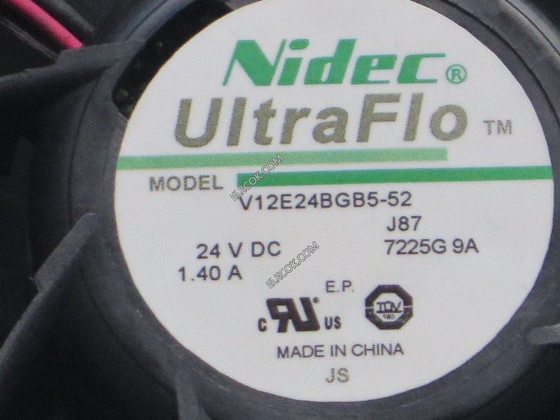 NIDEC V12E24BGB5-52 24V 1.4A 3wires Cooling Fan