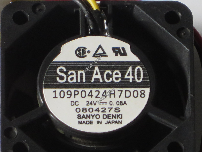 Sanyo 109P0424H7D08 24V 0.08A 3線冷却ファン改装済み