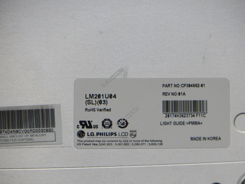 LM201U04-SL03 20,1" a-Si TFT-LCD Paneel voor LG.Philips LCD 