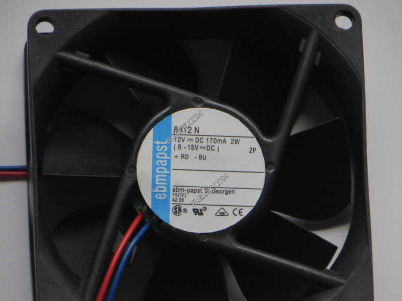 EBM-Papst 8412N 12V 2W 2wires Cooling Fan