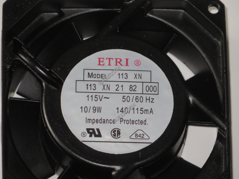 ETRI 113XN 113XN2182000 115V 10/9W ventilador 