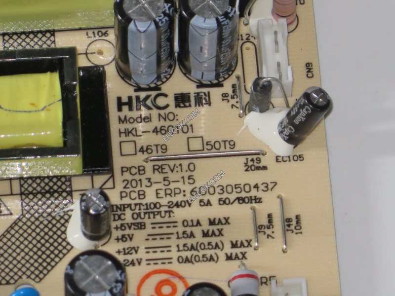 Haier HKL-460101 6.003.050.437 Stroomvoorziening met 2PIN AC connector usd TV 50 inches gebruikt 