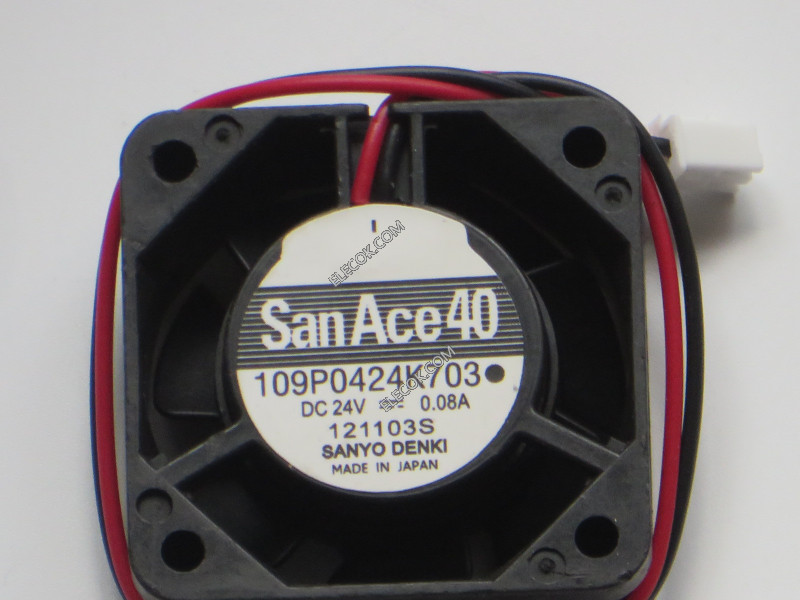 Sanyo 109P0424K703 24V 0.08A  2-Wire Cooling Fan