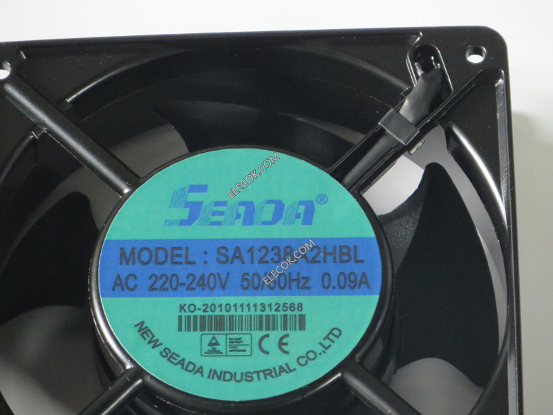 Seada SA1238A2 Ventilateur de refroidissement 220/240VAC 0.09 A 120*120*38mm 2 Wire #M4541 QL 