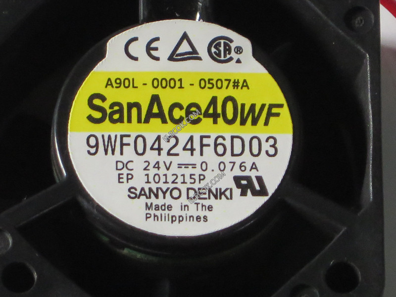 Sanyo A90L-0001-0507#A  9WF0424F6D03  24V 0.076A 3wires Cooling Fan Refurbished