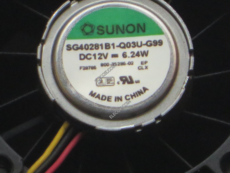 SUNON SG40281B1-Q03U-G99 12V 6,24W 3 ledninger kjølevifte Refurbished 