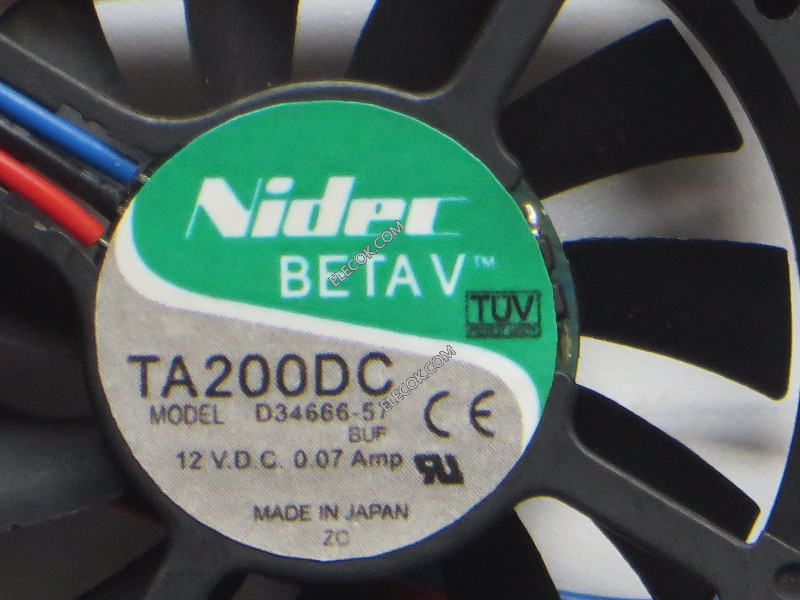 Nidec D34666-57 BUF 12V 0.07A 3線冷却ファン
