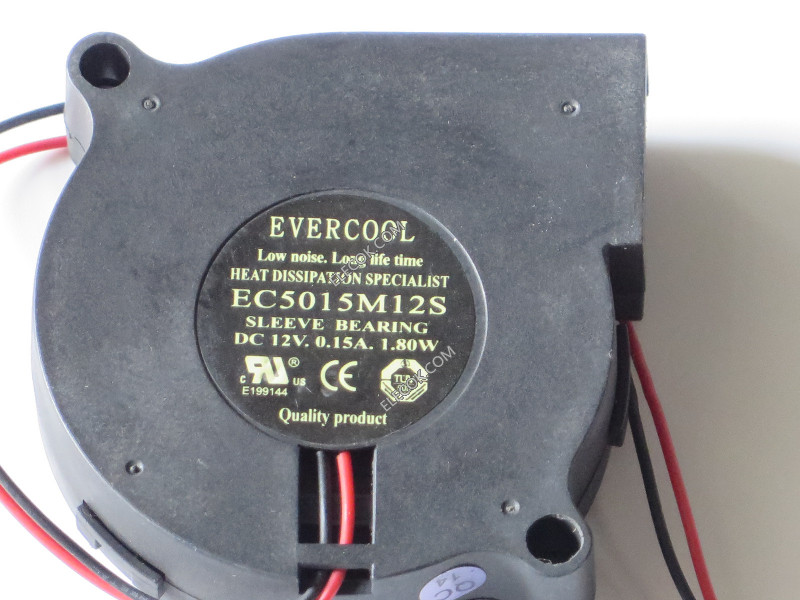 EVERCOOL EC5015M12S 12V 0,15A 2 ledninger kjølevifte 